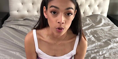 Petite gal is taking a massive black johnson up her tight cunny like a cowgirl