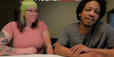 Chubby rave girl with tattoos is getting dicked with two BBCs