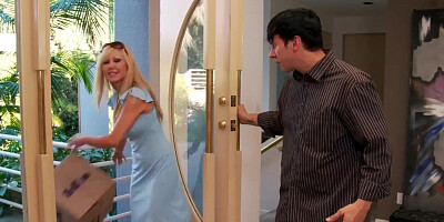 Splendid MILF gets naked and shakes big tits while riding a cock