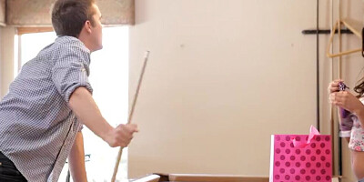 MILF shows her stepdaughter how to handle a hard cock