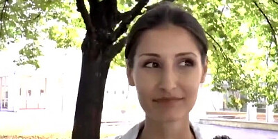 Brunette darling Coco Kiss might look shy but she's a great score in the bedroom