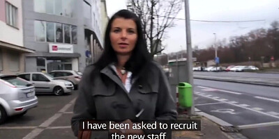 PublicAgent Hot brunette MILF with great tits outdoors sex