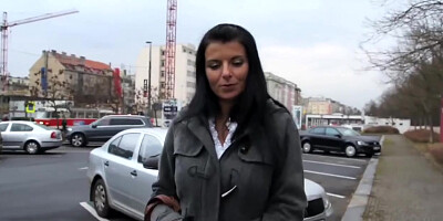 PublicAgent Hot brunette MILF with great tits outdoors sex