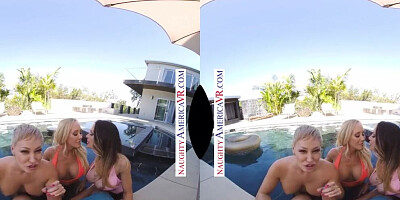 Naughty America Three hotties bang their friend's son in VR