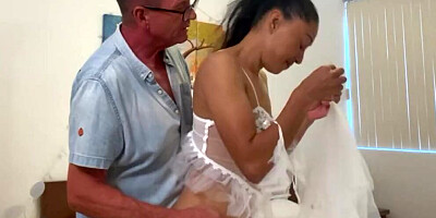 The Bride Get Measured For Her Dress And The Dressmaker Makes Sure That He Gets Every Curve Listed