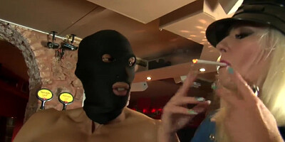 Corrupt Cop Slut Blows Smoke in Fans Faces and Cocks before Facial Cumshot