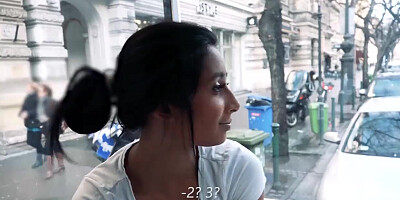 Hot Ria Rodrigez gives an intense blowjob to a stranger