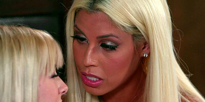 Naughty mommy is giving lesbian sex lessons to her adorable teen stepdaughter