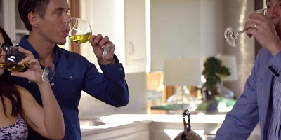 Cute girl Keisha Grey is double penetrated by two guys in 3some