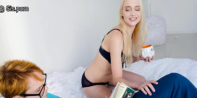 SISPORN. Boyfriend falls asleep and angry blonde has sex with stepbro