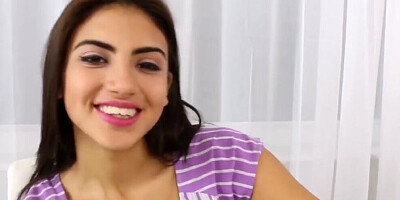 Cute Latina shared between stepdad and stepbro
