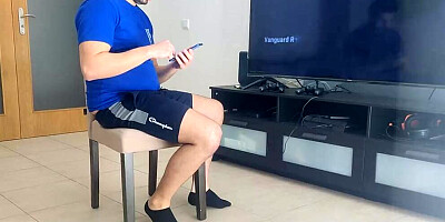 Milf with big ass fucked me in a chair when she caught me masturbating