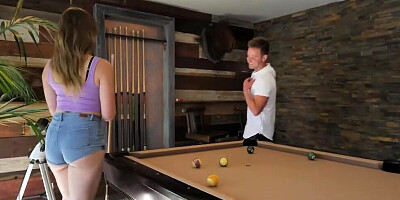Young hussy is way more interested in having sex than playing snooker
