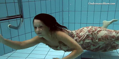 Swimming pool babe Krasula 18YO hottie from Russia underwater
