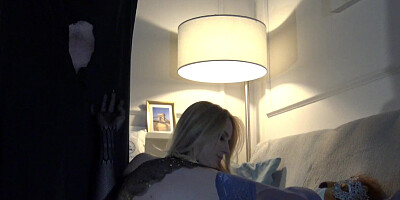 Hot domina tight pussy sexy femdom blonde tattooed lady ignores a big dick man to have precum dripping