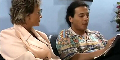 Mature woman in sexy stockings is screwed by a horny neighbor