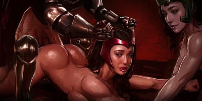 Cumming All Over Wanda Slut Face - All Scarlet Witch Scene - Behind The Doom