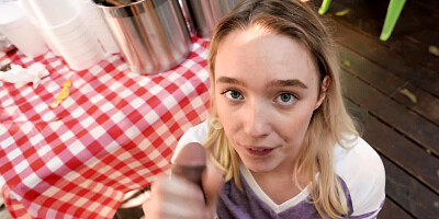 BBQ bitch is going to get her teen pussy REKT in POV