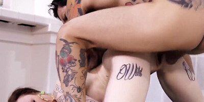 Inked whore gets her tight ass pounded hard