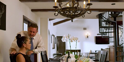 Redhead chick is giving a nice muff-dive to that brunette