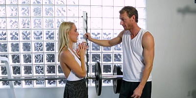 Ryan Mclane helping Cadence Lux stretch out and relax