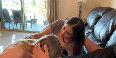 Big Tit Step Sister Caught by Step Siblings - Fucked and Creampied