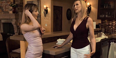 MOMMY'S GIRL - Horny Brunette Has A Wet 69 With Her Busty Stepmom After Fingering Her