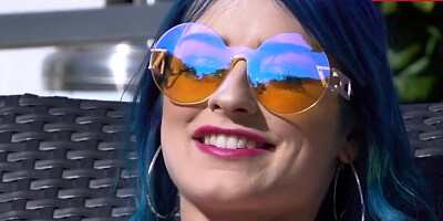 Summer sun makes two slutty chicks crave a big cock in their mouths