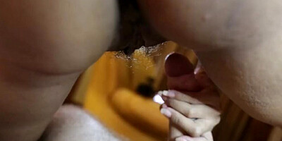 Thai girl sucks a dick and gets fucked in that hairy pussy
