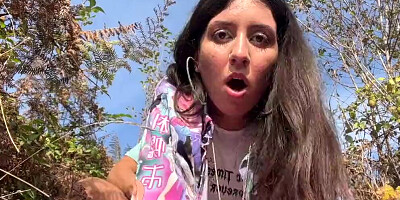 Caught a pissing girl and took her to the mountains to fuck