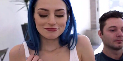 Two aroused girls are sharing a single big johnson in a passionate threesome