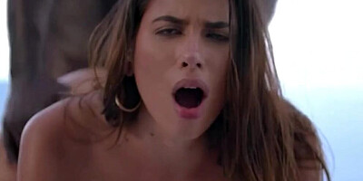 Baby Nicols is carried impaled on Freddy Gong's big black cock