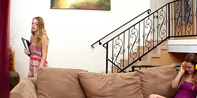 Tiny Virgin Teen seduce her Step Sister to Lesbian Sex for Defloration