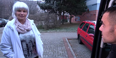 Takevan Ugly Busty Fake Hair MILF Love to Fuck Stranger in Driving Van