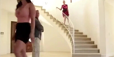 Full-bosomed brunette MILF is shagged by son's horny friend