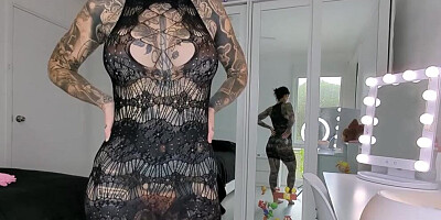 Blue Lace Sheer Lingerie Try On Haul with BIG TITS Melody Radford