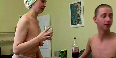 Slutty Russian mom Irene wants stepson's dick in that hairy cunt