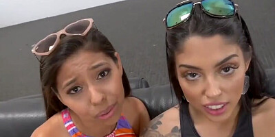 Latina teens get extorted to suck their daddy's cock