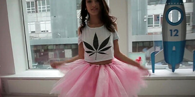 Beautiful Sveta Dancing Wearing a Pink Ballerina Tutu Dress