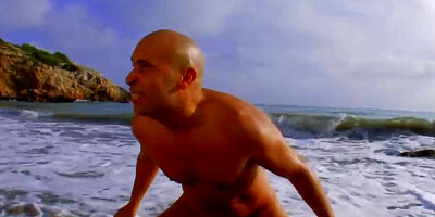 A beautiful German blonde enjoys a deep anal fuck on the beach