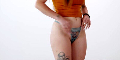 Curvaceous redhead is using both her hands and mouth for a POV blowjob