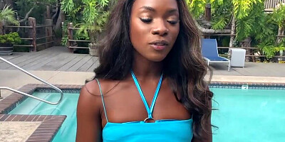 Naughty ebony chick Ana Foxxx rides white pecker so wildly