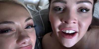 Sky Pierce & Aliya Brynn are sharing cock in a POV