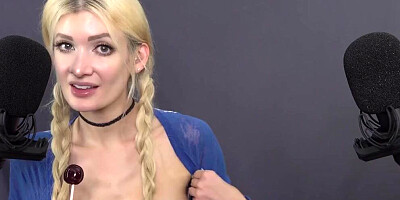 Busty blonde will give you a lot of tingles in this sexy ASMR session