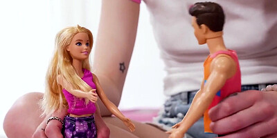 Sexy Venus Vixen Plays With Her Barbie And Ken Dolls And Makes Them Each Other While She Masturbates