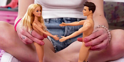 Sexy Venus Vixen Plays With Her Barbie And Ken Dolls And Makes Them Each Other While She Masturbates