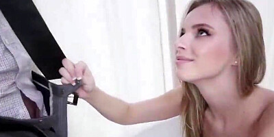 Sexy blonde is feeling hungry for the prick of her handsome lover