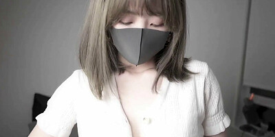 POV Chinese girl is using her hands and pussy for stroking the cock