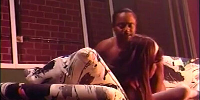 Classic porn video shows a spicy black girl getting black cock