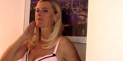 Horny lad fucks that blonde MILF and jizzes on her heels